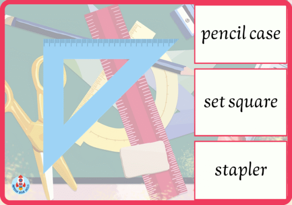 School Supplies – zestaw materiałów do nauki języka angielskiego dla dzieci w wieku od 1 do 10 lat - obrazek 7